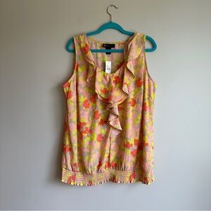 NWT Lane Bryant Tan Yellow and Pink Floral Tank Top 18